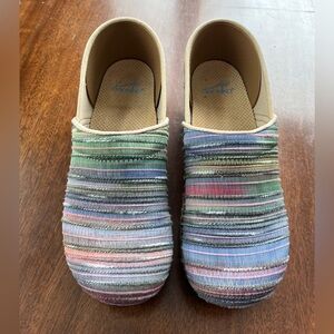 Dansko Jute Pro Multi-Color Woven Clogs, Size 41
